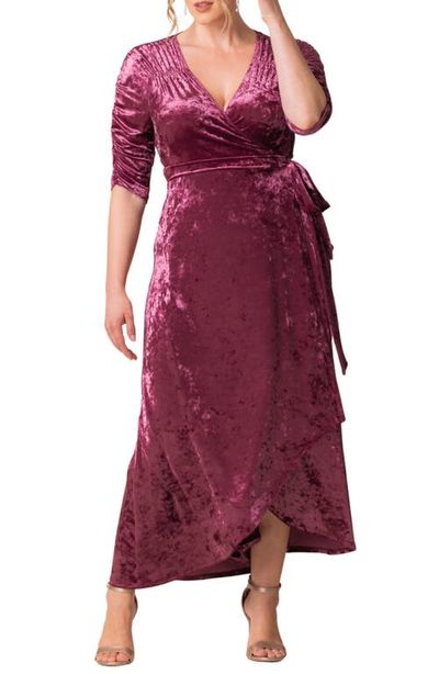 Kiyonna Kiyonna Cara Crushed Velvet Wrap Gown