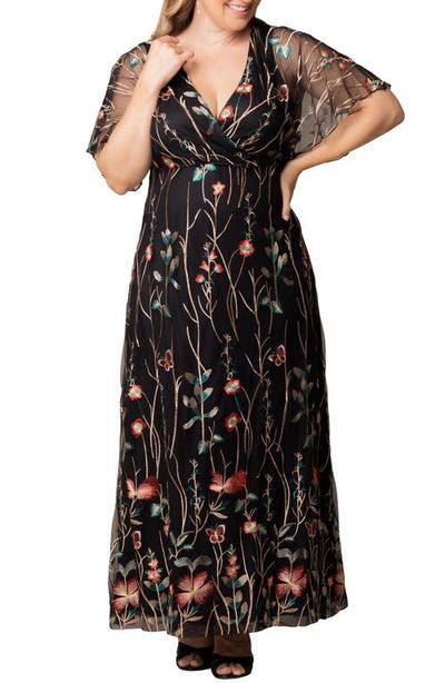 Kiyonna Kiyonna Embroidered Elegance Floral Gown