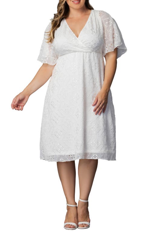 Kiyonna Kiyonna Heavenly Eyelet Surplice Cocktail Dress