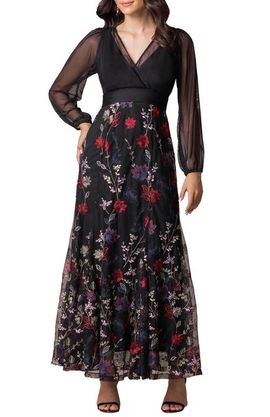 Kiyonna Kiyonna Isabella Embroidered Mesh Gown