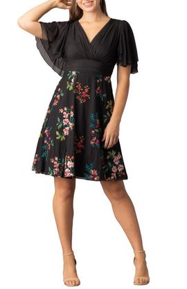 Kiyonna Kiyonna Lillian Embroidered Mesh Midi Cocktail Dress