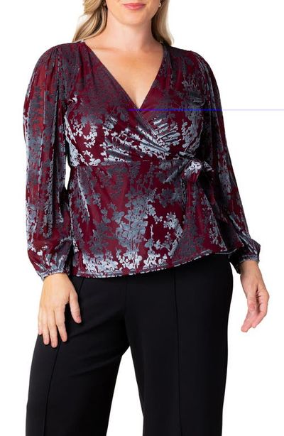 Kiyonna Kiyonna Loretta Burnout Velvet Wrap Top