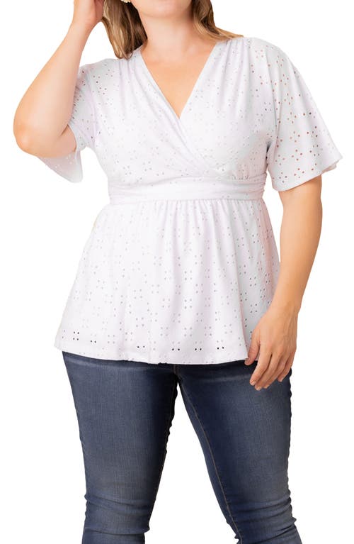 Kiyonna Kiyonna Sunny Day Eyelet Wrap Top