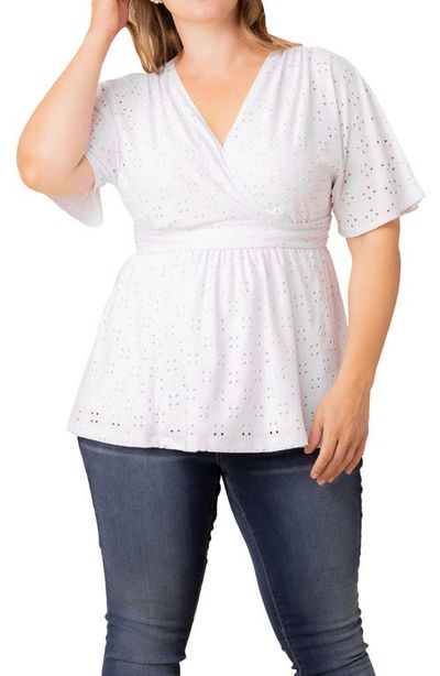 Kiyonna Kiyonna Sunny Day Eyelet Wrap Top