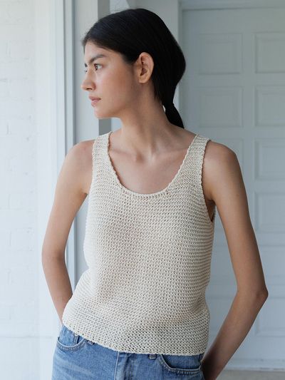 KNITLY Paper Sleeveless Knit Top Natural