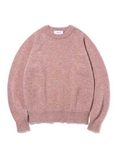 KNITTED Shaggy Fur Wool Round Neck Knit [PINK]