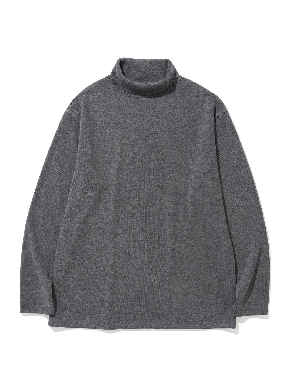 KNITTED Turtleneck Long Sleeve Premium Knit [CHARCOAL]