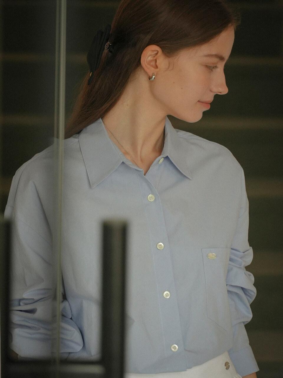 KNOWN BETTER Basic Plaid Cotton Shirt - Sky Blue
