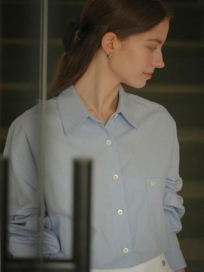 KNOWN BETTER Basic Plaid Cotton Shirt - Sky Blue