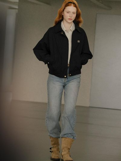 KNOWN BETTER Embroidered Cotton Twill Blouson Jumper [Beige]