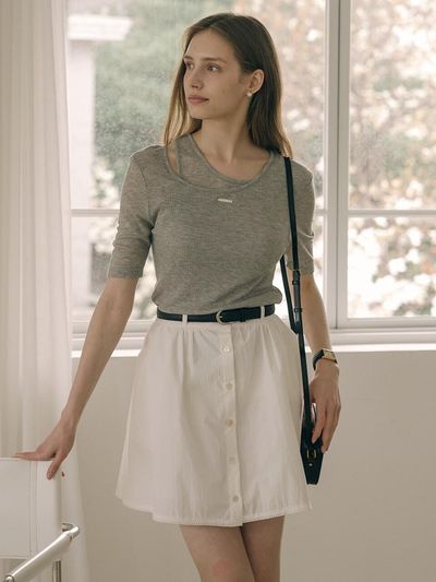 KNOWN BETTER Lace Front Button Skirt