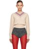 KNWLS KNWLS Beige Nora V Neck Sweater - 1