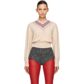 KNWLS KNWLS Beige Nora V Neck Sweater