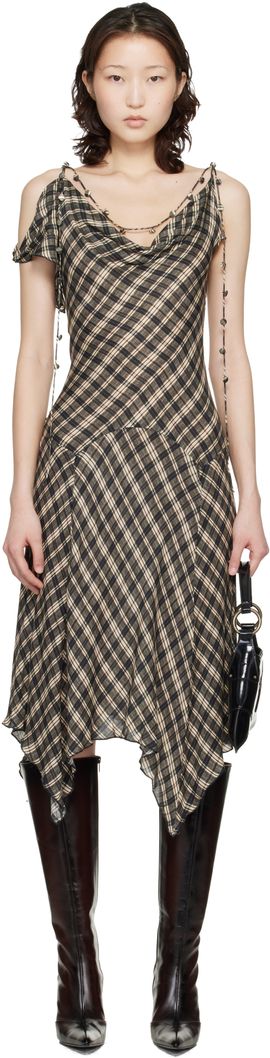 KNWLS KNWLS Black & Off-White Tess Midi Dress
