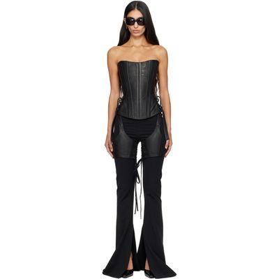 KNWLS KNWLS Black Veil Leather Chaps & Corset