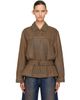 KNWLS KNWLS Brown Oversized Gloss Coated Denim Jacket - 1