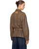 KNWLS KNWLS Brown Oversized Gloss Coated Denim Jacket - 3