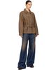 KNWLS KNWLS Brown Oversized Gloss Coated Denim Jacket - 4
