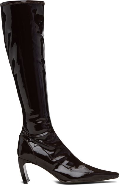 KNWLS KNWLS Brown Serpent Stretch Pointed Slim Tall Boots