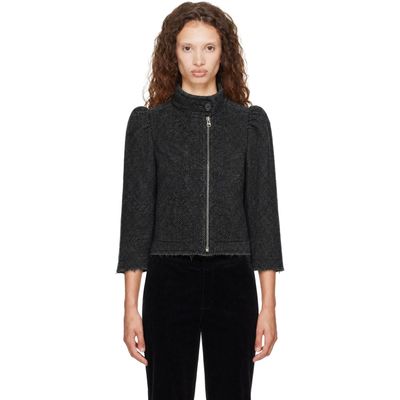 KNWLS KNWLS Gray Wool Tweed Zip Jacket