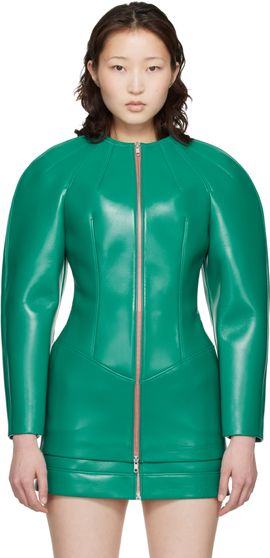 KNWLS KNWLS Green Neo Leather Coat