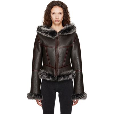 KNWLS KNWLS SSENSE Exclusive Brown Koko Leather Jacket