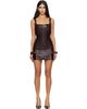 KNWLS KNWLS SSENSE Exclusive Brown Smocked Leather Minidress - 1