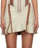 KNWLS KNWLS Taupe & Brown Scallop Leather Minidress - 1