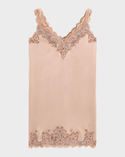 Kobi Halperin Ciara Embroidered Lace-Trimmed Mini Slip Dress