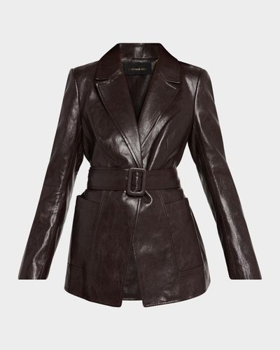 Kobi Halperin Colleen Faux-Leather Belted Blazer