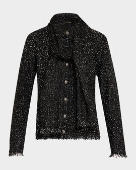 Kobi Halperin Faye Fringed Metallic Knit Sweater