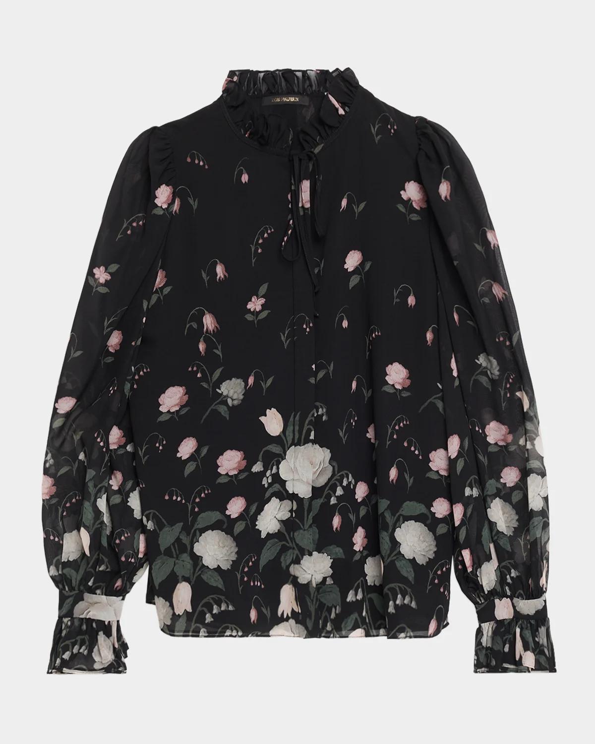 Kobi Halperin Jack Floral-Print Chiffon Blouse