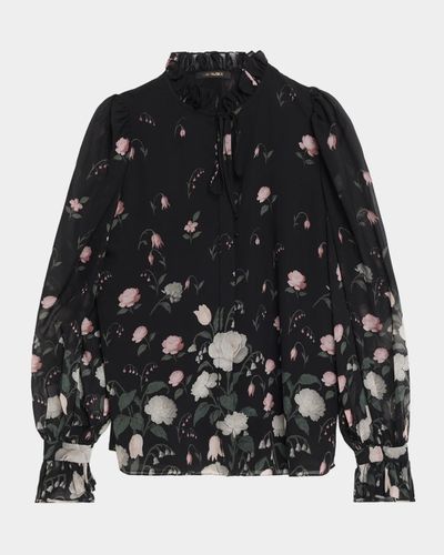 Kobi Halperin Jack Floral-Print Chiffon Blouse