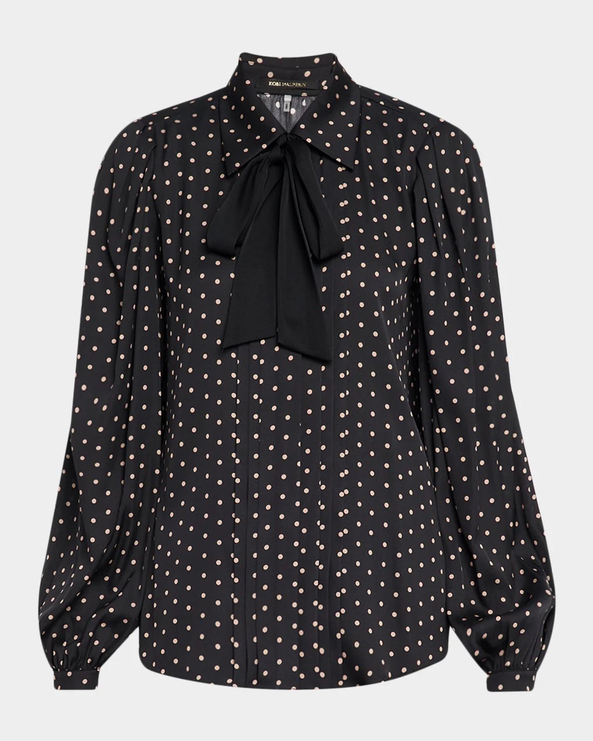 Kobi Halperin Julian Polka Dot Silk-Blend Blouse