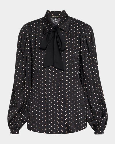 Kobi Halperin Julian Polka Dot Silk-Blend Blouse