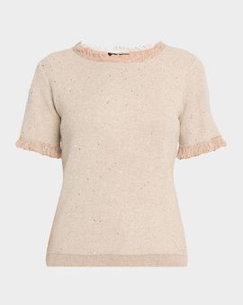 Kobi Halperin Kate Fringe-Trim Sequin Knit Sweater