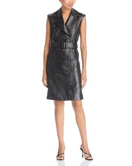 Kobi Halperin Kobi Halperin Alexis Belted Faux Leather Dress