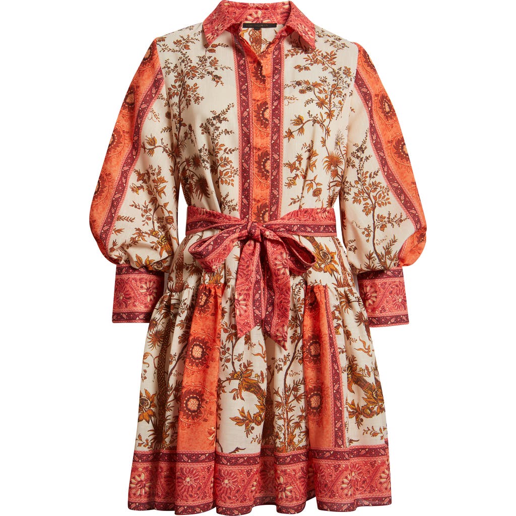 KOBI HALPERIN KOBI HALPERIN Bailey Print Long Sleeve Tie Waist Dress