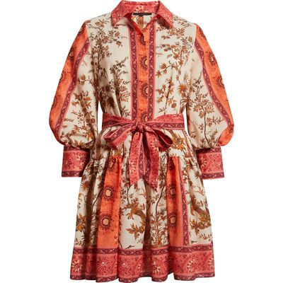 KOBI HALPERIN KOBI HALPERIN Bailey Print Long Sleeve Tie Waist Dress