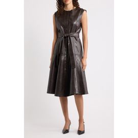 KOBI HALPERIN KOBI HALPERIN Brenda Faux Leather Shirtdress