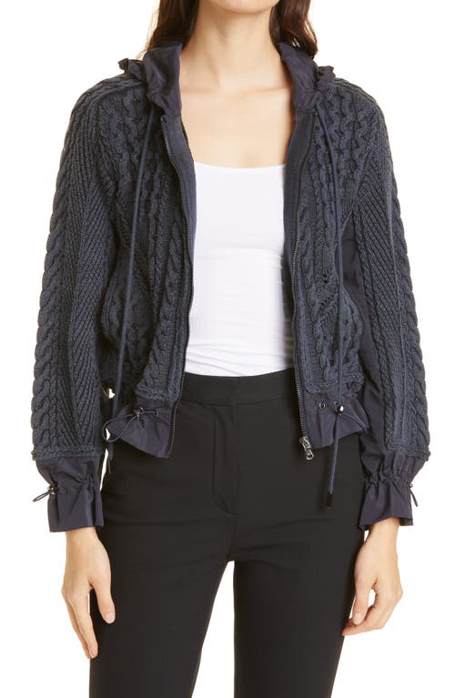 KOBI HALPERIN KOBI HALPERIN Lynne Mixed Knit Zip-Up Sweater