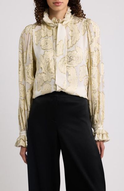 KOBI HALPERIN KOBI HALPERIN Niosha Metallic Tie Neck Top
