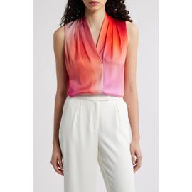 KOBI HALPERIN KOBI HALPERIN Pleated Sleeveless Stretch Silk Top