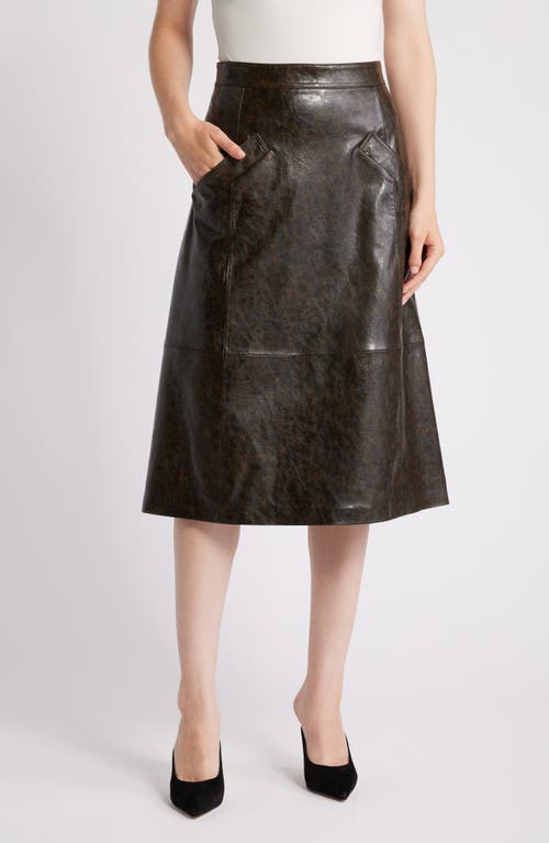 KOBI HALPERIN KOBI HALPERIN Rustic Faux Leather A-Line Skirt