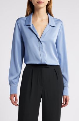 KOBI HALPERIN KOBI HALPERIN Stretch Silk Button-Up Shirt