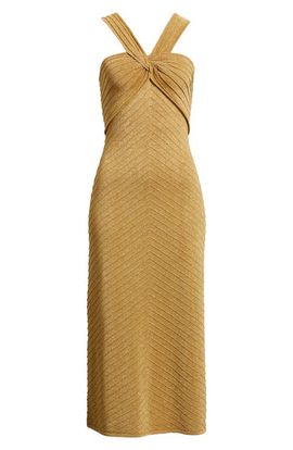 KOBI HALPERIN KOBI HALPERIN Talia Metallic Midi Knit Dress