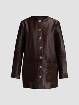 Kobi Halperin Kobi Halperin Women's Lisa Leather & Calf Hair Button-Front Coat
