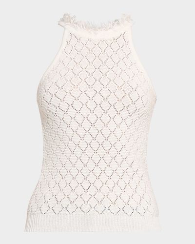 Kobi Halperin Kristin Fringe Collar Sleeveless Sweater