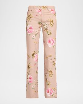 Kobi Halperin Leigh Floral-Print Straight-Leg Pants