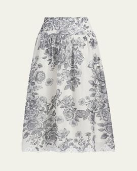 Kobi Halperin Lidia Floral-Print Midi Skirt